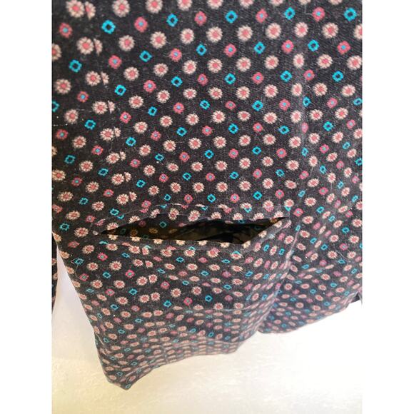 JR Bentley Japanese Velour Geometric Print Blazer Jacket Cotton Lined EUC Sz M - Picture 3 of 13